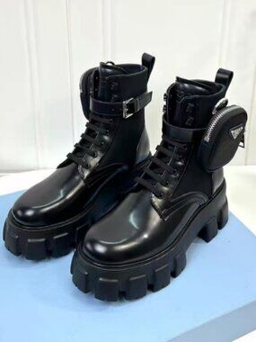 Prada Black Pocket Detachable Lug Sole Boots